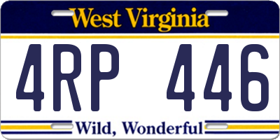 WV license plate 4RP446