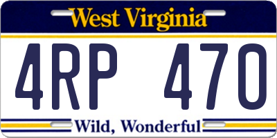 WV license plate 4RP470
