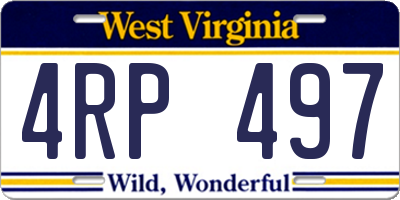 WV license plate 4RP497