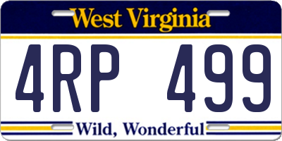 WV license plate 4RP499