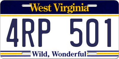 WV license plate 4RP501
