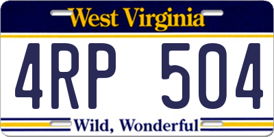 WV license plate 4RP504