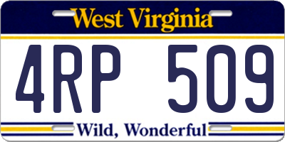 WV license plate 4RP509