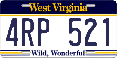 WV license plate 4RP521
