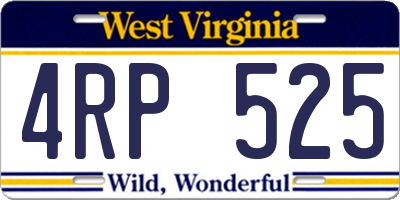 WV license plate 4RP525