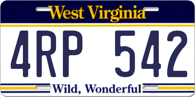 WV license plate 4RP542