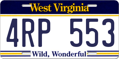 WV license plate 4RP553