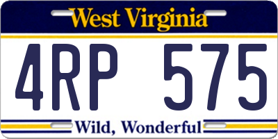 WV license plate 4RP575