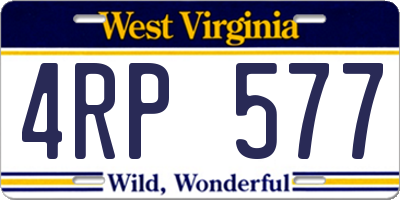 WV license plate 4RP577