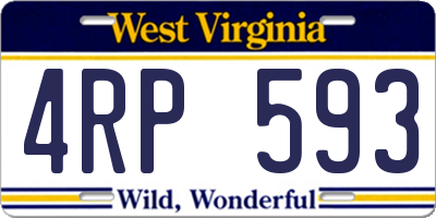WV license plate 4RP593