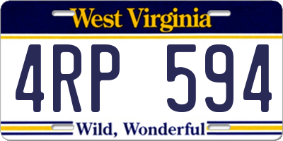 WV license plate 4RP594