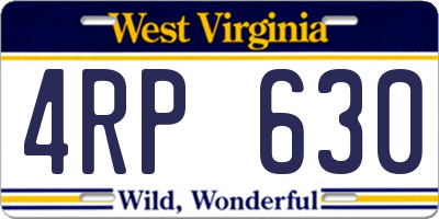 WV license plate 4RP630