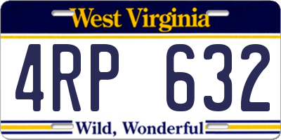 WV license plate 4RP632