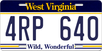 WV license plate 4RP640