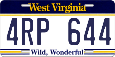 WV license plate 4RP644