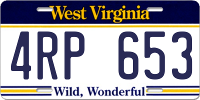 WV license plate 4RP653