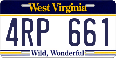 WV license plate 4RP661
