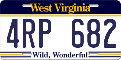 WV license plate 4RP682