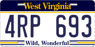 WV license plate 4RP693