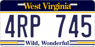 WV license plate 4RP745
