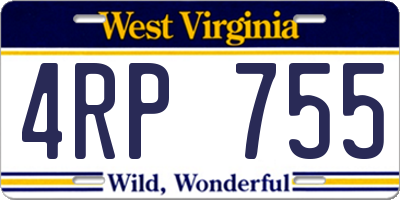 WV license plate 4RP755