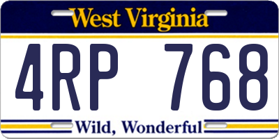 WV license plate 4RP768