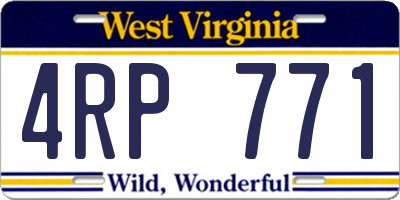WV license plate 4RP771