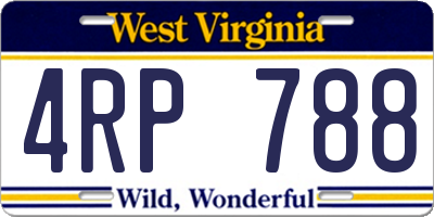 WV license plate 4RP788