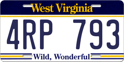 WV license plate 4RP793
