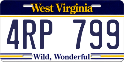 WV license plate 4RP799