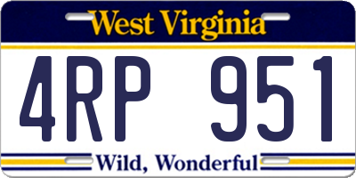 WV license plate 4RP951