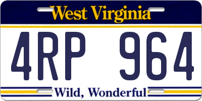WV license plate 4RP964
