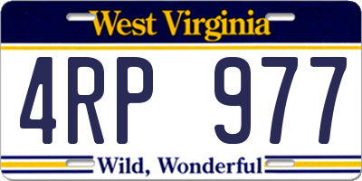 WV license plate 4RP977