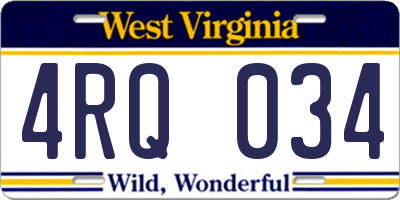 WV license plate 4RQ034