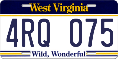 WV license plate 4RQ075