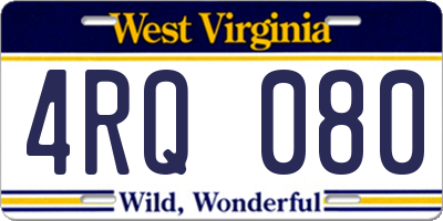 WV license plate 4RQ080