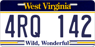 WV license plate 4RQ142