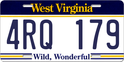 WV license plate 4RQ179