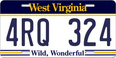WV license plate 4RQ324