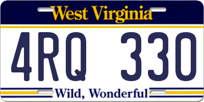 WV license plate 4RQ330