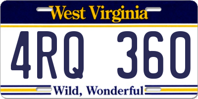WV license plate 4RQ360