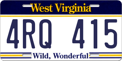 WV license plate 4RQ415