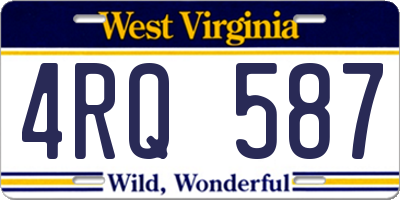 WV license plate 4RQ587