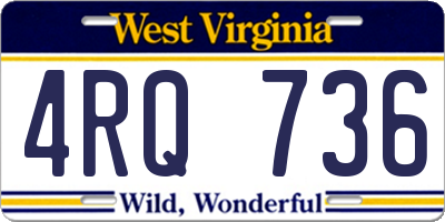 WV license plate 4RQ736