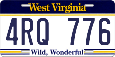 WV license plate 4RQ776
