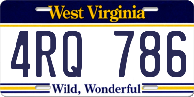 WV license plate 4RQ786