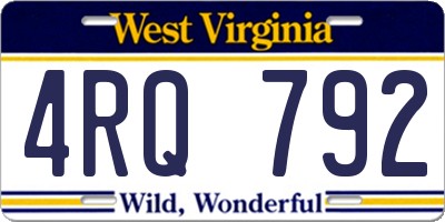 WV license plate 4RQ792