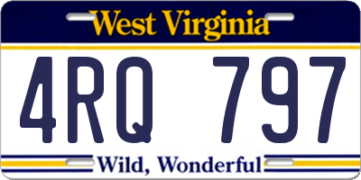 WV license plate 4RQ797