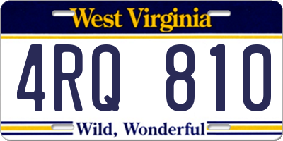 WV license plate 4RQ810