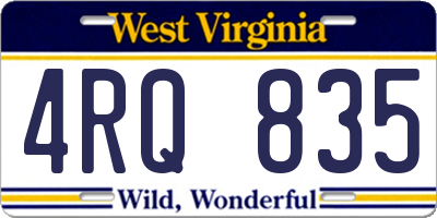 WV license plate 4RQ835